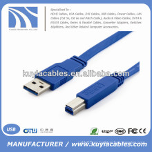 Alta velocidad USB 3.0 AM a USB BM A A B Macho AB M / M Impresora Cable plano 35cm, 50cm, 1m, 2m, 3m, 5m ..